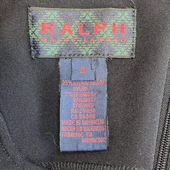 Ralph Lauren Sheath Drop Waist Belted Dress Black Vintage 90s SZ 4 Plaid Label - Picture 4 of 8